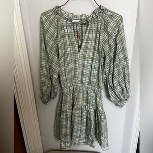 Petal & Pup Olive Checkered Dress